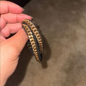 Gold and Black Chain Bracelet